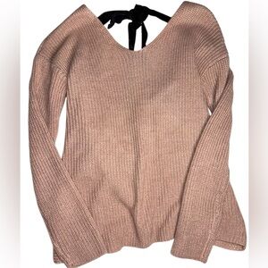 Pink sweater with bow